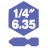 This is a single-ended bit with a hexagonal shaft opposite side of 6.35 (1/4 \