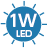 We use LED of power consumption 1W.