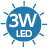 We use LED of power consumption 3W.